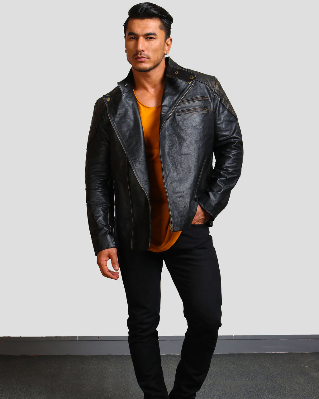Skull and Bones Black Motorcycle Jacket