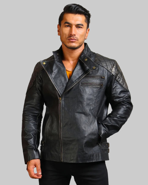 Skull and Bones Black Motorcycle Jacket