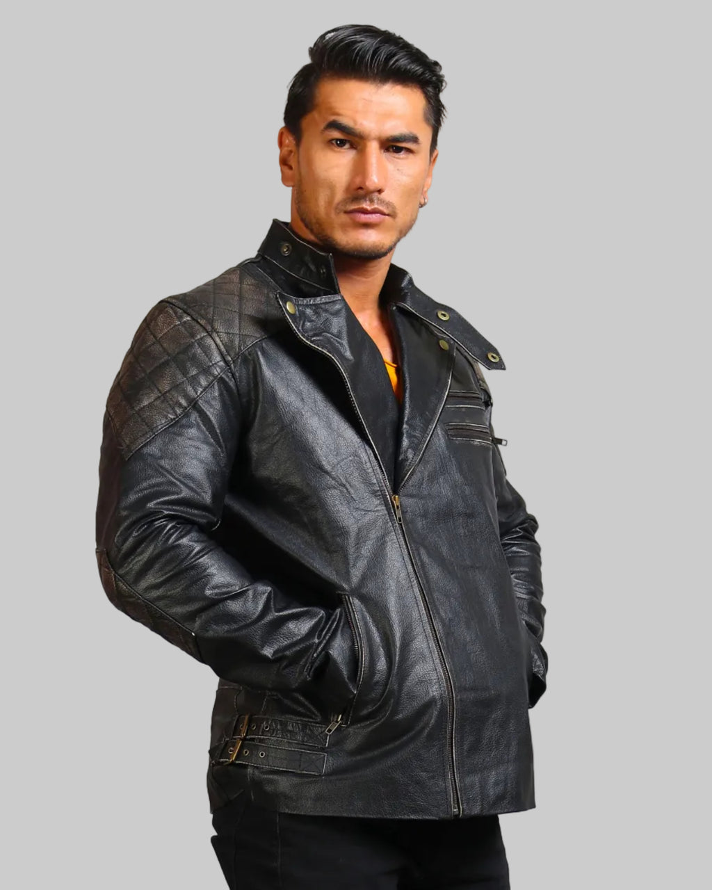 Skull and Bones Black Motorcycle Jacket