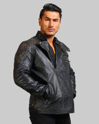 Skull and Bones Black Motorcycle Jacket