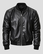 Aaron Pierre Lanterns Black Bomber Leather Jacket