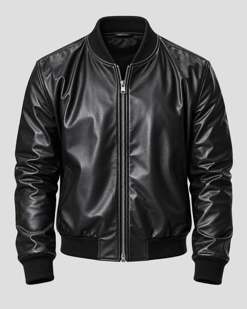 Aaron Pierre Lanterns Black Bomber Leather Jacket