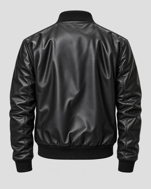 Aaron Pierre Lanterns Black Bomber Leather Jacket
