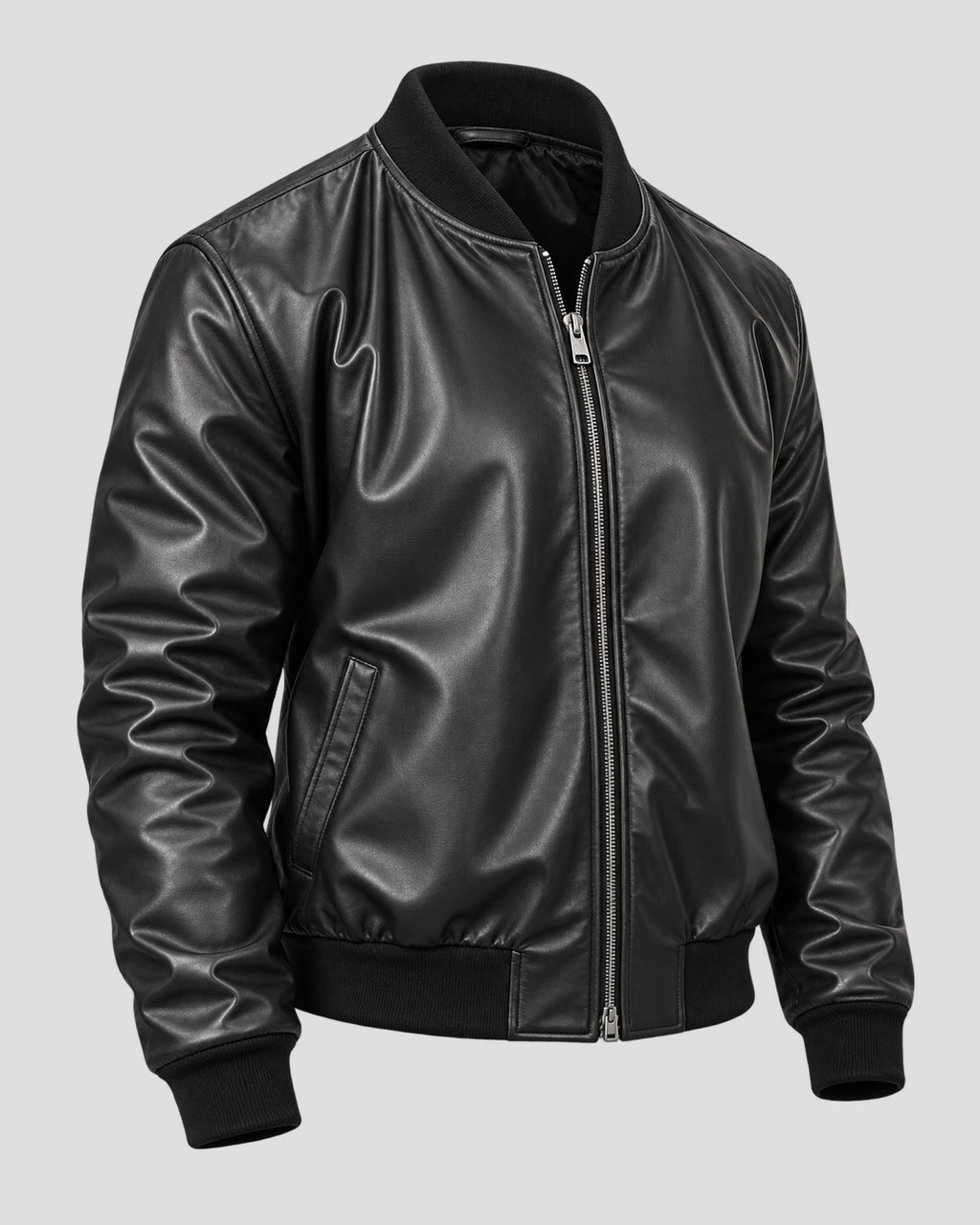 Aaron Pierre Lanterns Black Bomber Leather Jacket