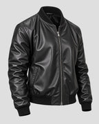 Aaron Pierre Lanterns Black Bomber Leather Jacket