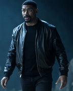 Aaron Pierre Lanterns Black Bomber Leather Jacket