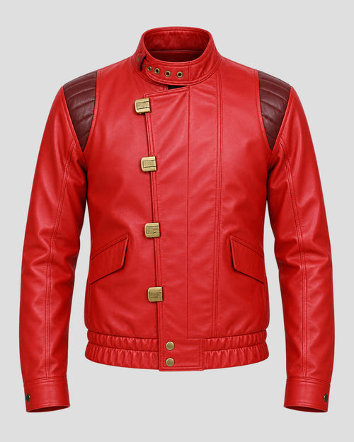 Akira Kaneda Red Motorcycle Leather Jacket