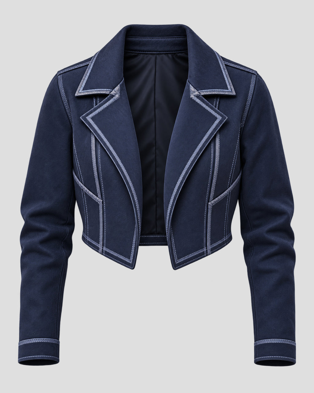 Alexis Purcell Halloween Blue Cotton Cropped Jacket