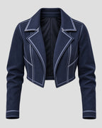 Alexis Purcell Halloween Blue Cotton Cropped Jacket