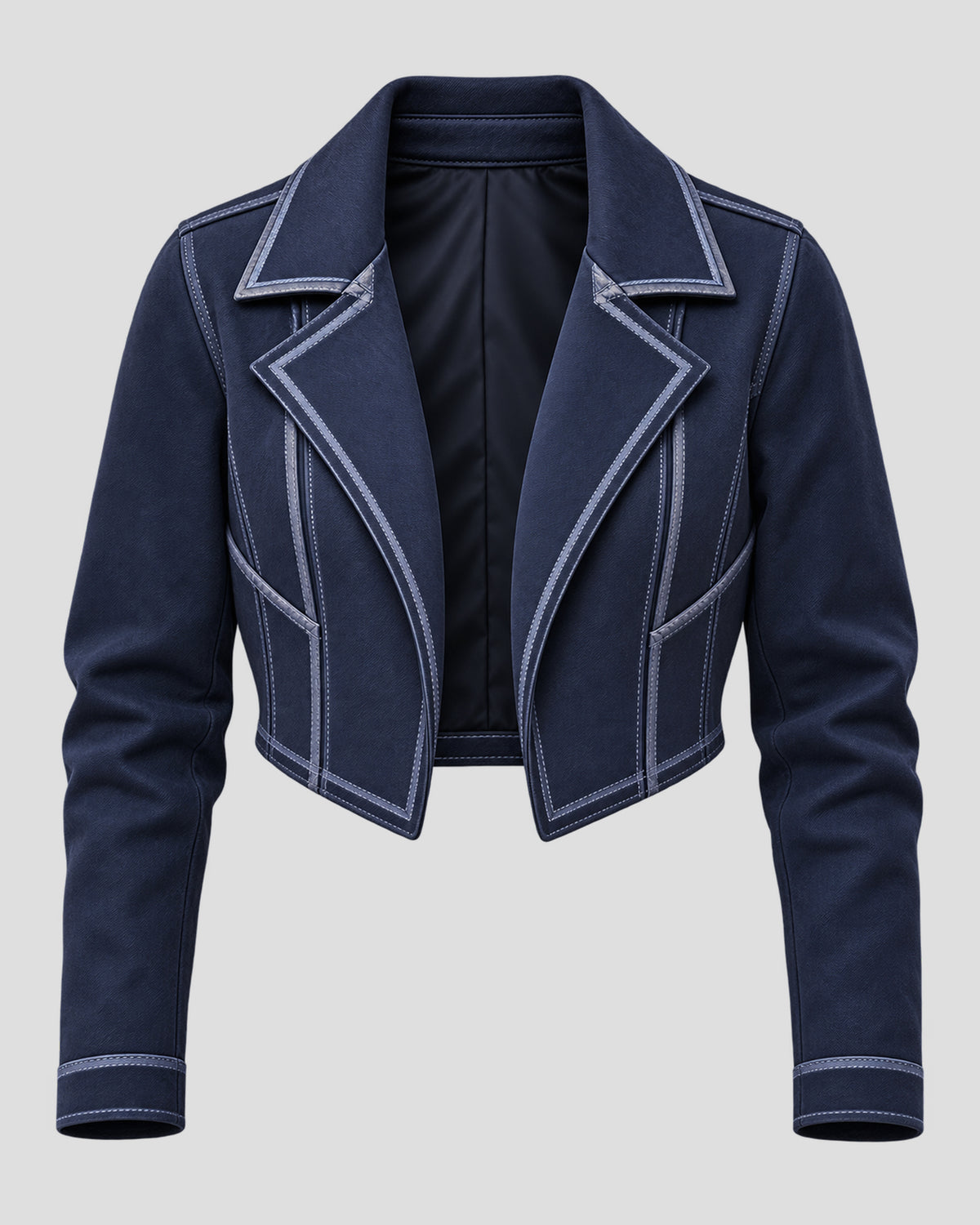 Alexis Purcell Halloween Blue Cotton Cropped Jacket