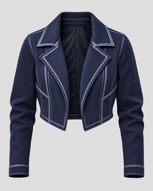 Alexis Purcell Halloween Blue Cotton Cropped Jacket