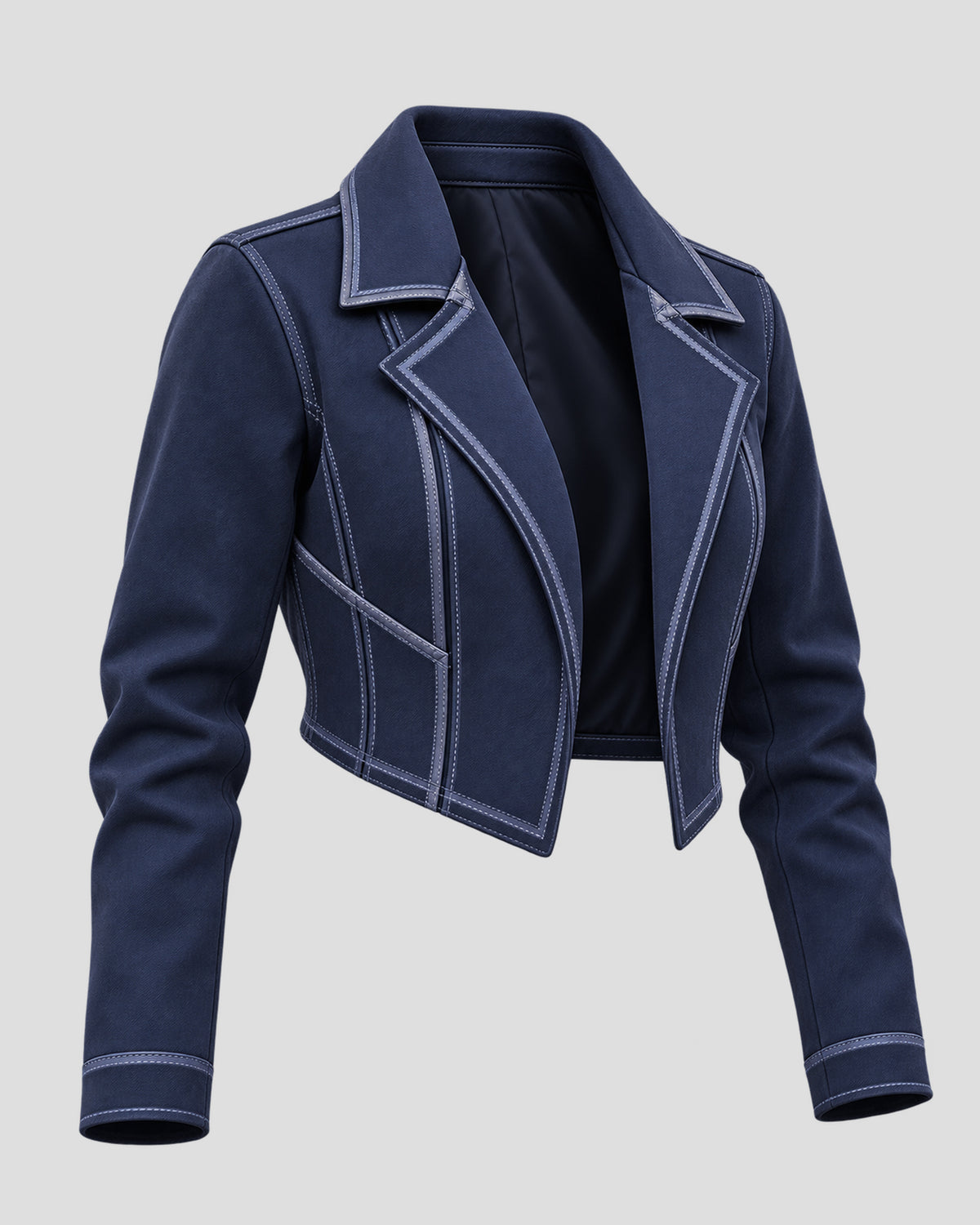 Alexis Purcell Halloween Blue Cotton Cropped Jacket