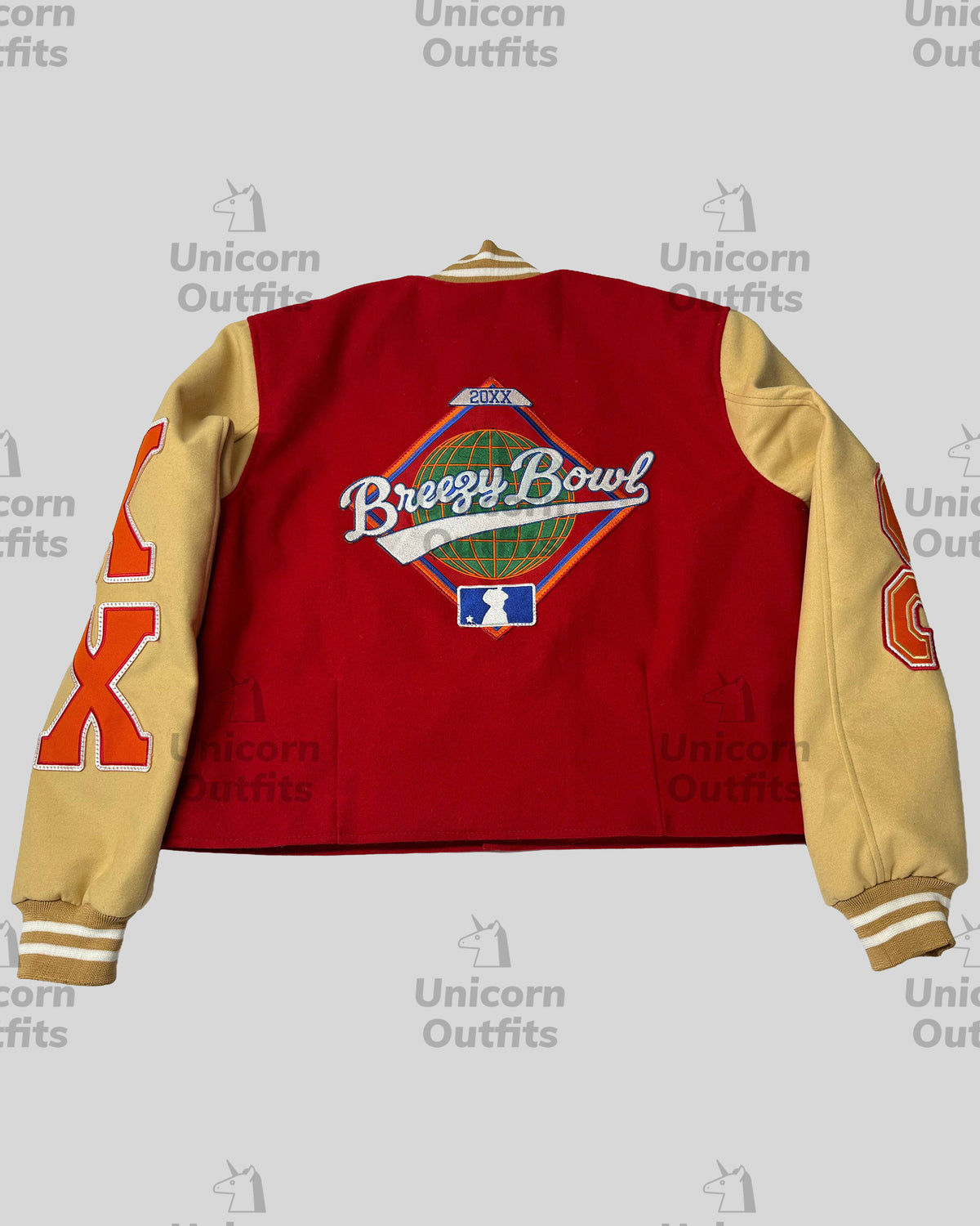 Chris Brown Breezy Bowl XX Tour Red Bomber Jacket