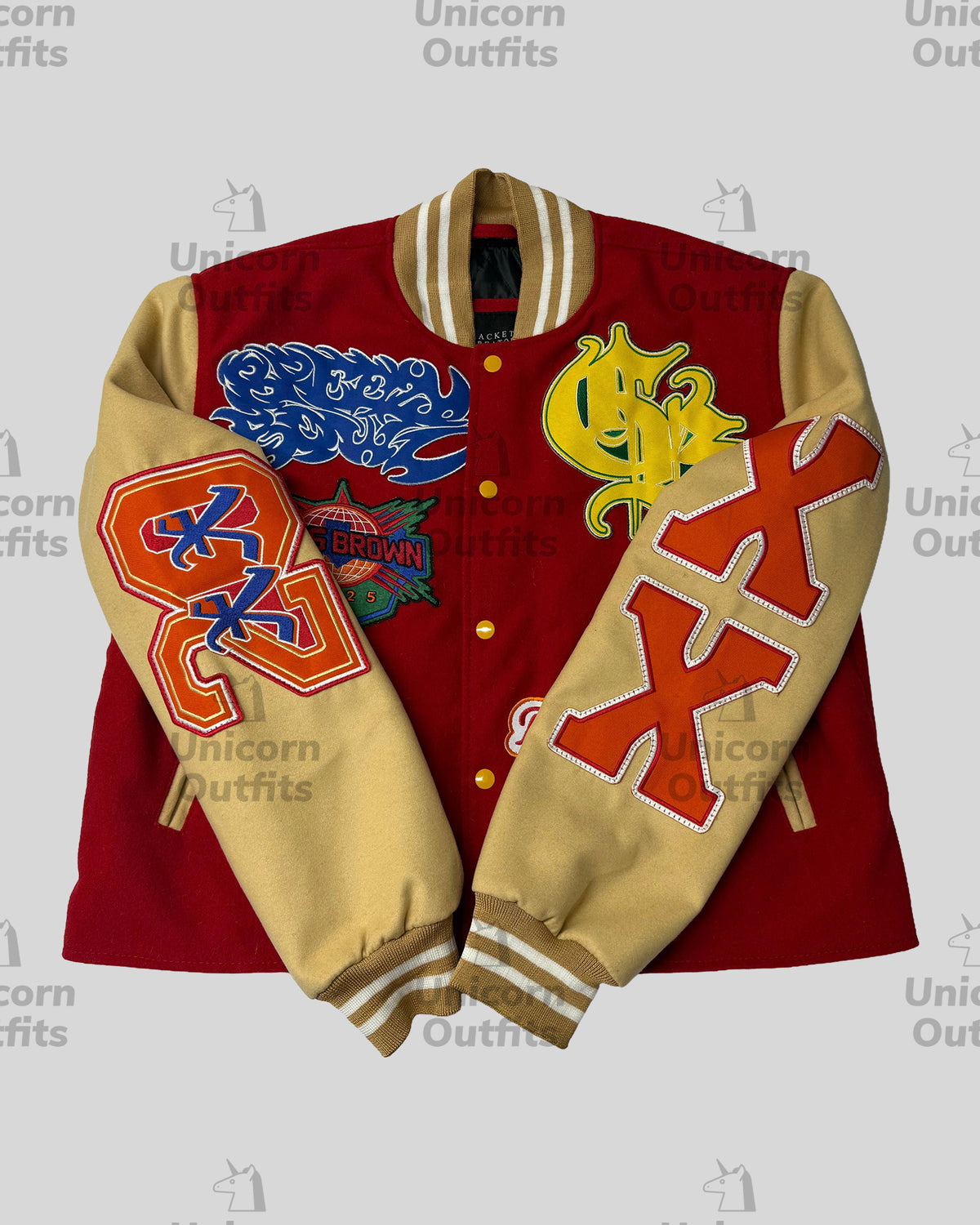 Chris Brown Breezy Bowl XX Tour Red Bomber Jacket