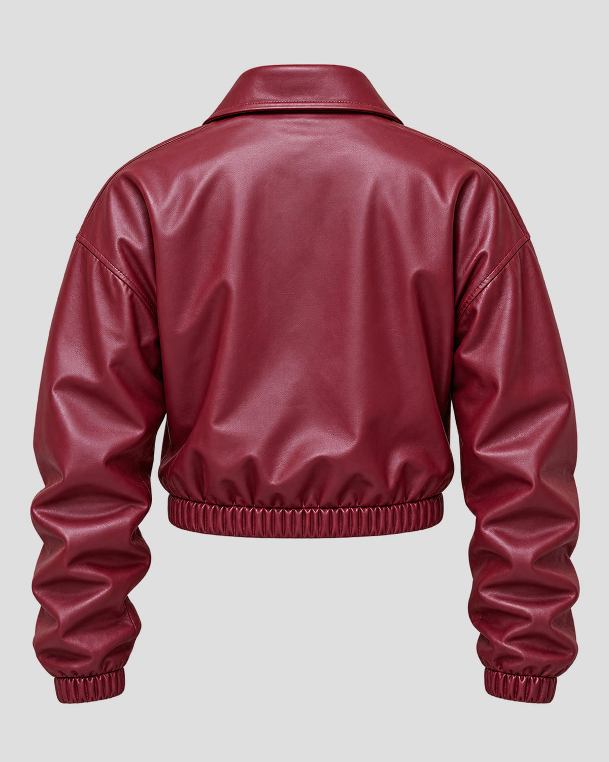 Florence Pugh Street Style Burgundy Leather Jacket