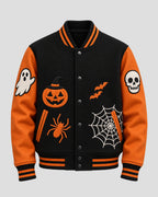 Halloween Black and Orange Varsity Jacket