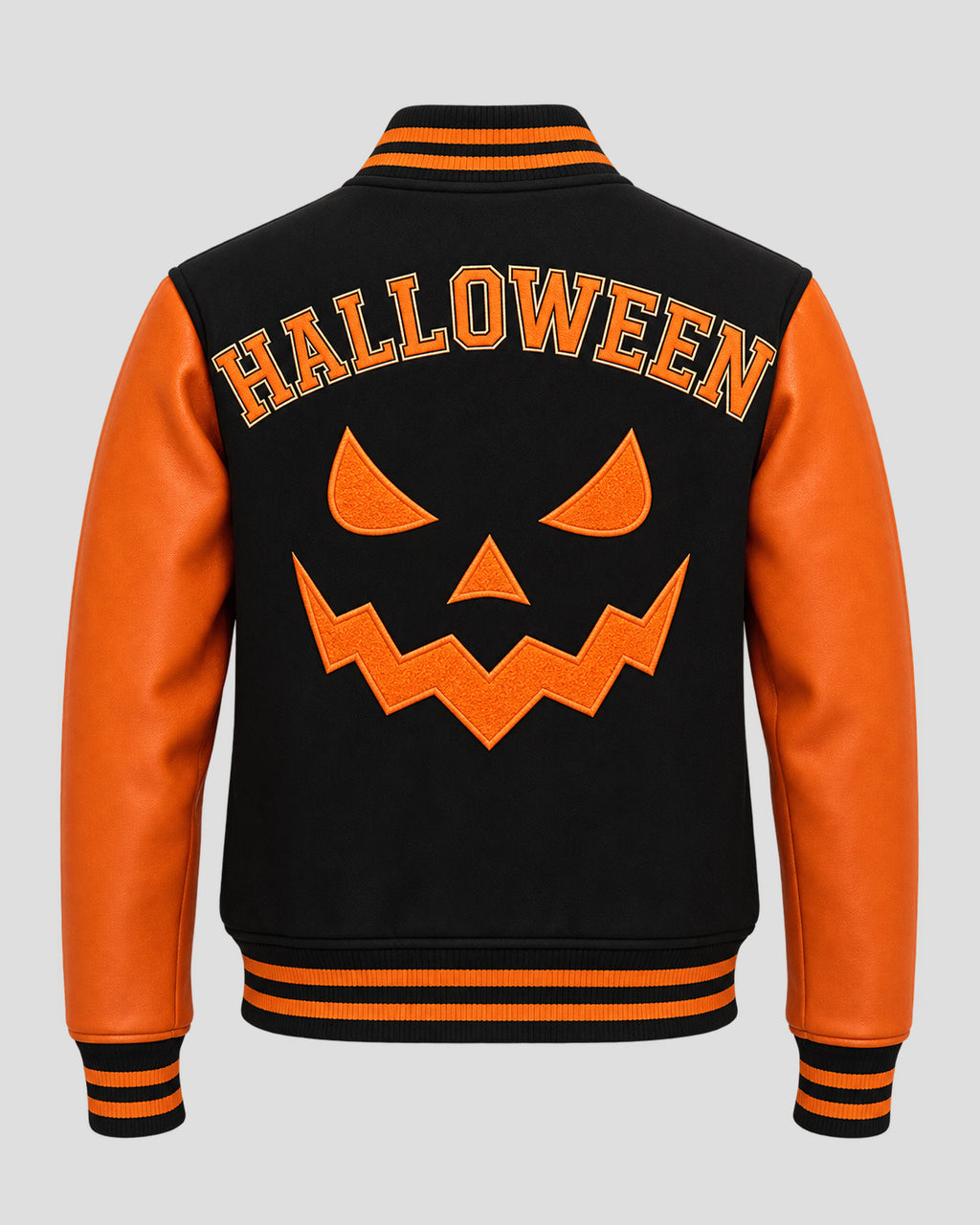 Halloween Black and Orange Varsity Jacket