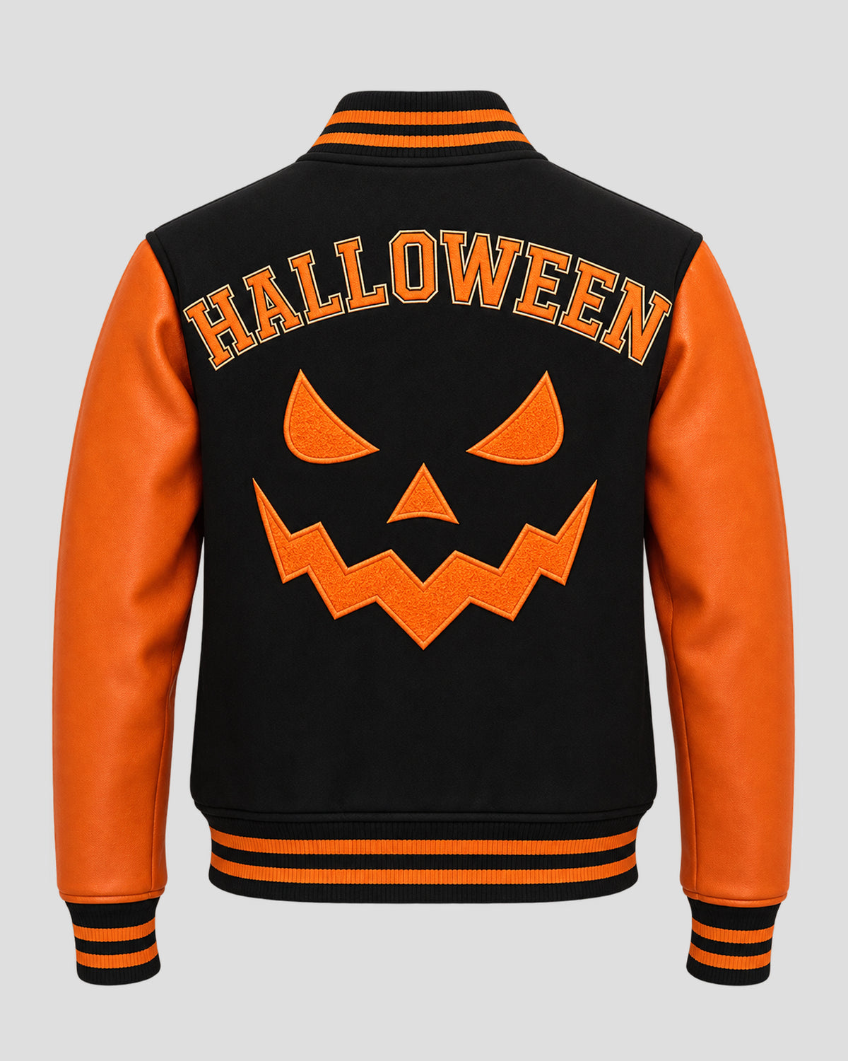 Halloween Black and Orange Varsity Jacket