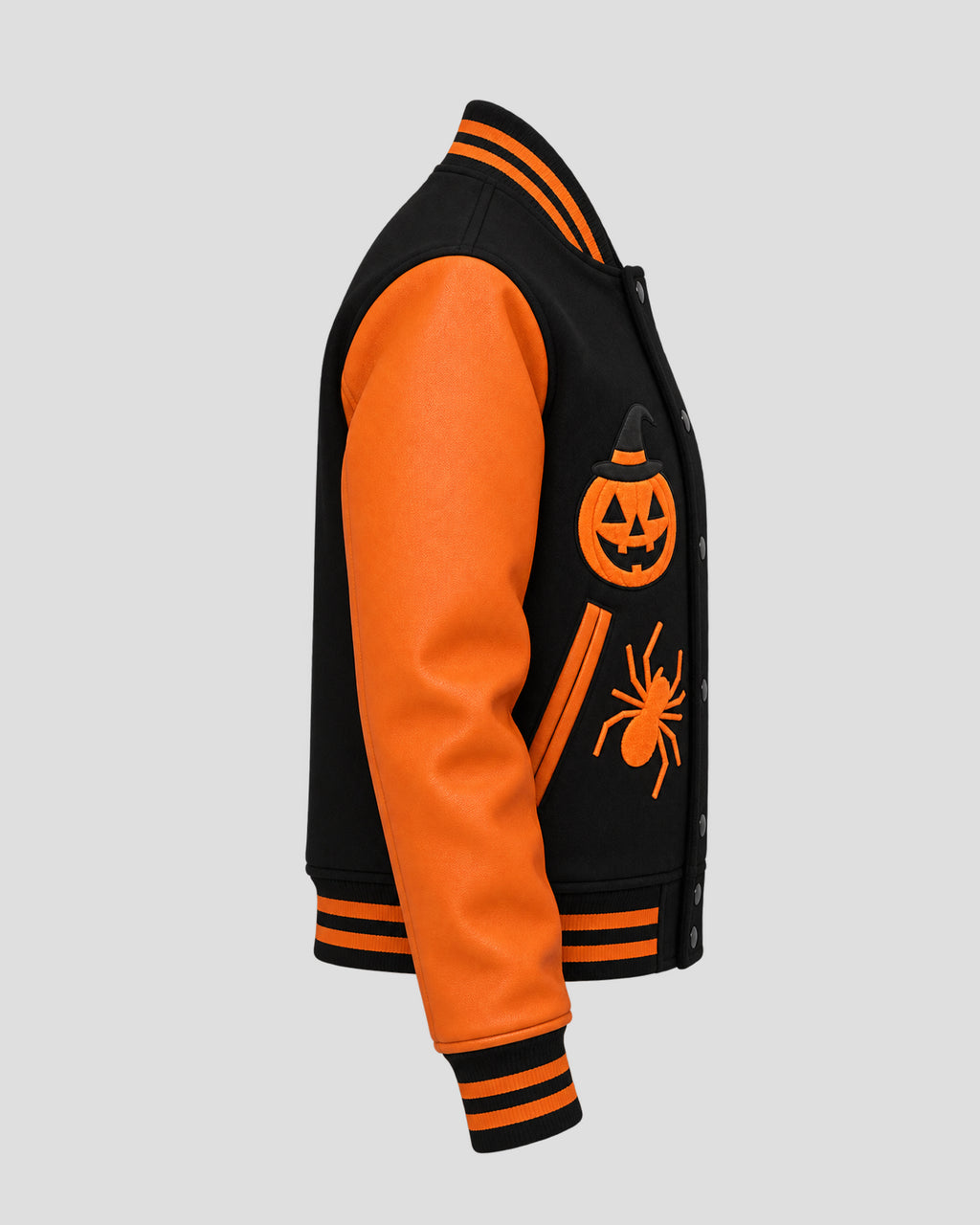 Halloween Black and Orange Varsity Jacket