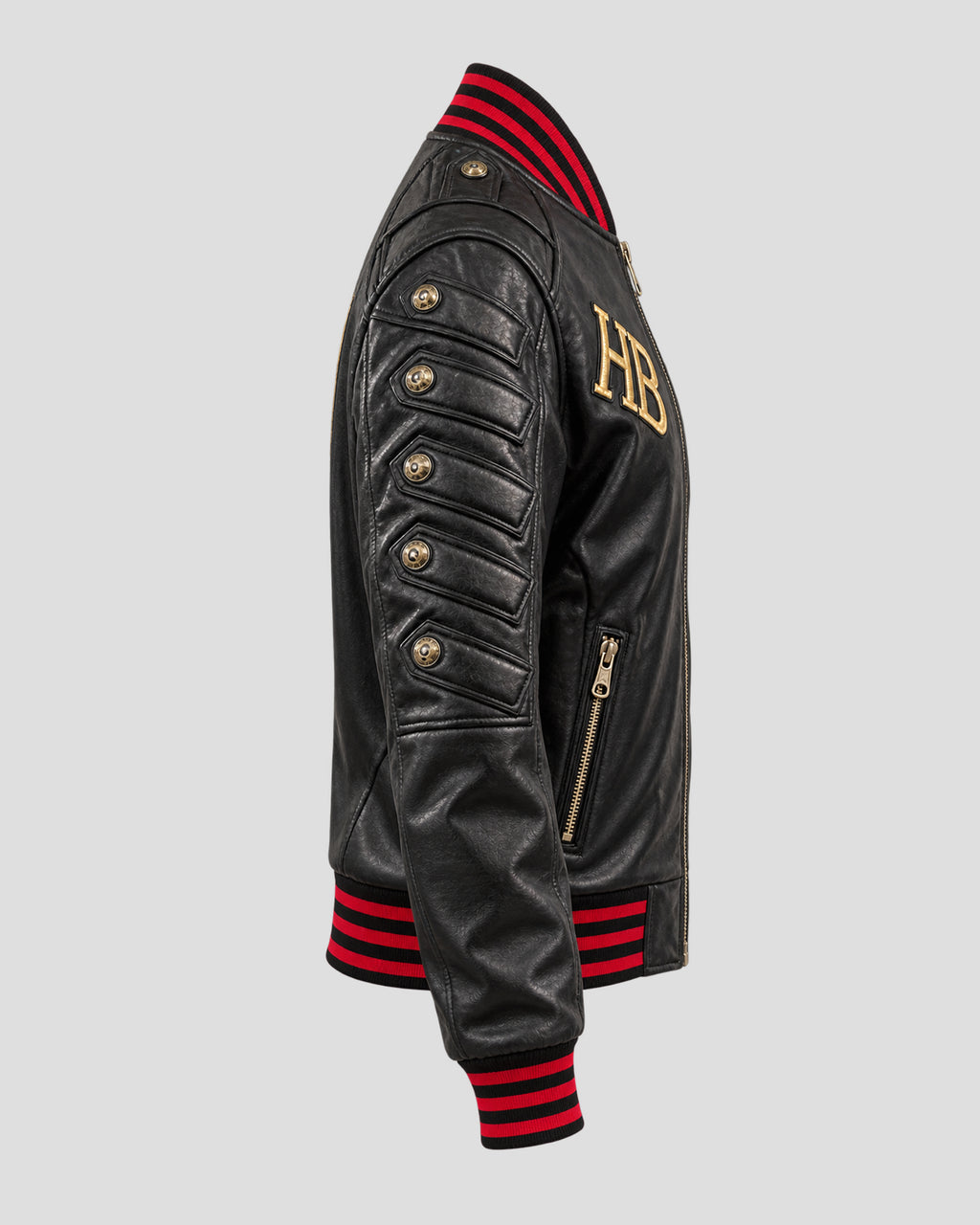 Halloween Gothic Devil Black Bomber Leather Jacket