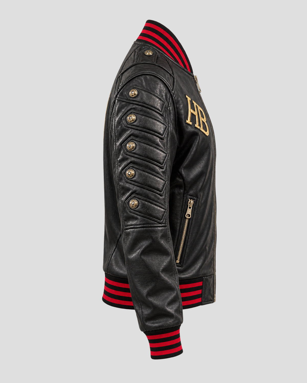 Halloween Gothic Devil Black Bomber Leather Jacket