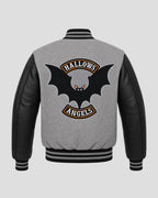 Halloween Gray and Black Spooky Varsity Jacket
