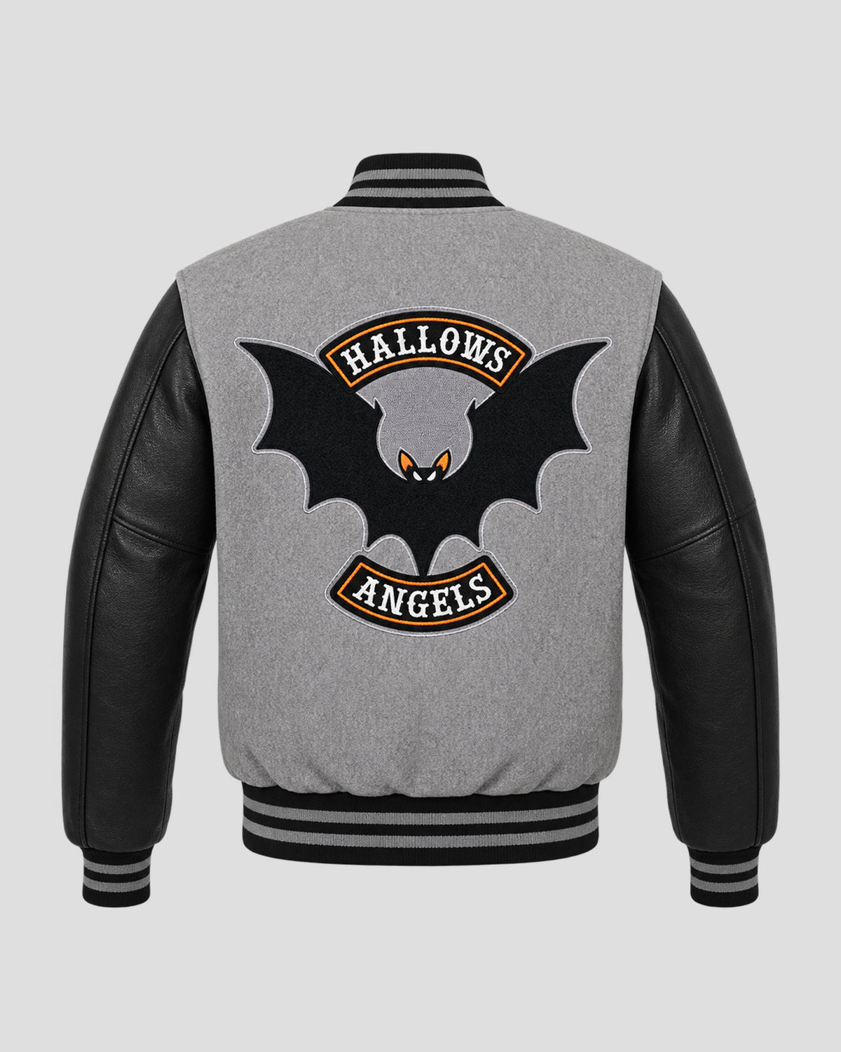 Halloween Gray and Black Spooky Varsity Jacket