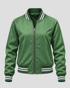 Halloween Lynda van der Klok Green Satin Bomber Jacket