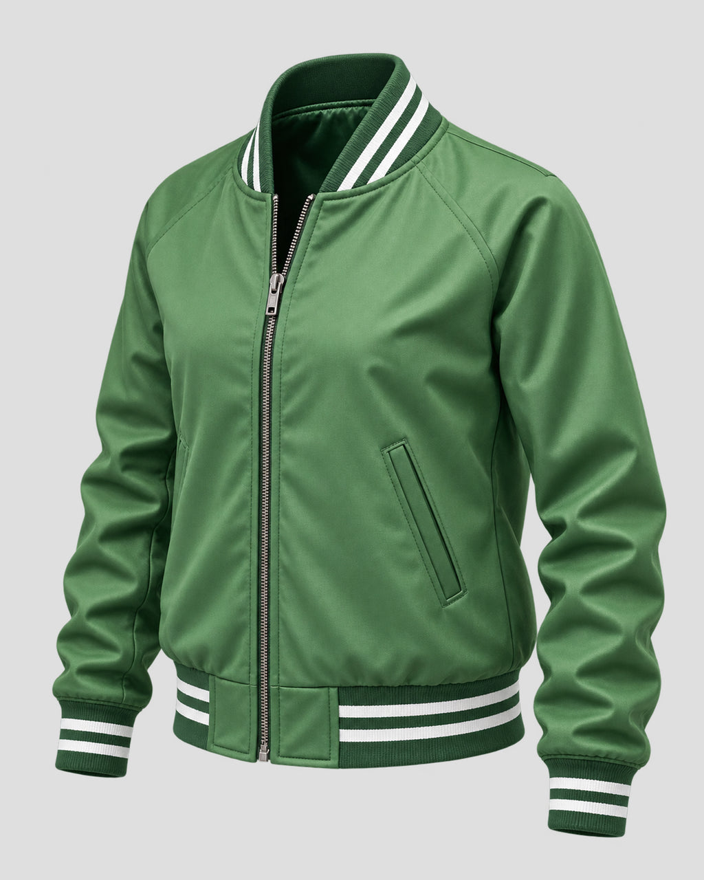 Halloween Lynda van der Klok Green Satin Bomber Jacket
