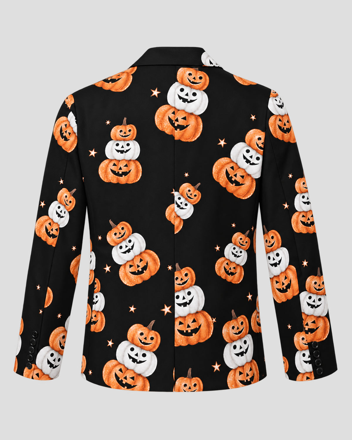 Halloween Pumpkins Printed Black Blazer