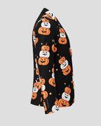 Halloween Pumpkins Printed Black Blazer