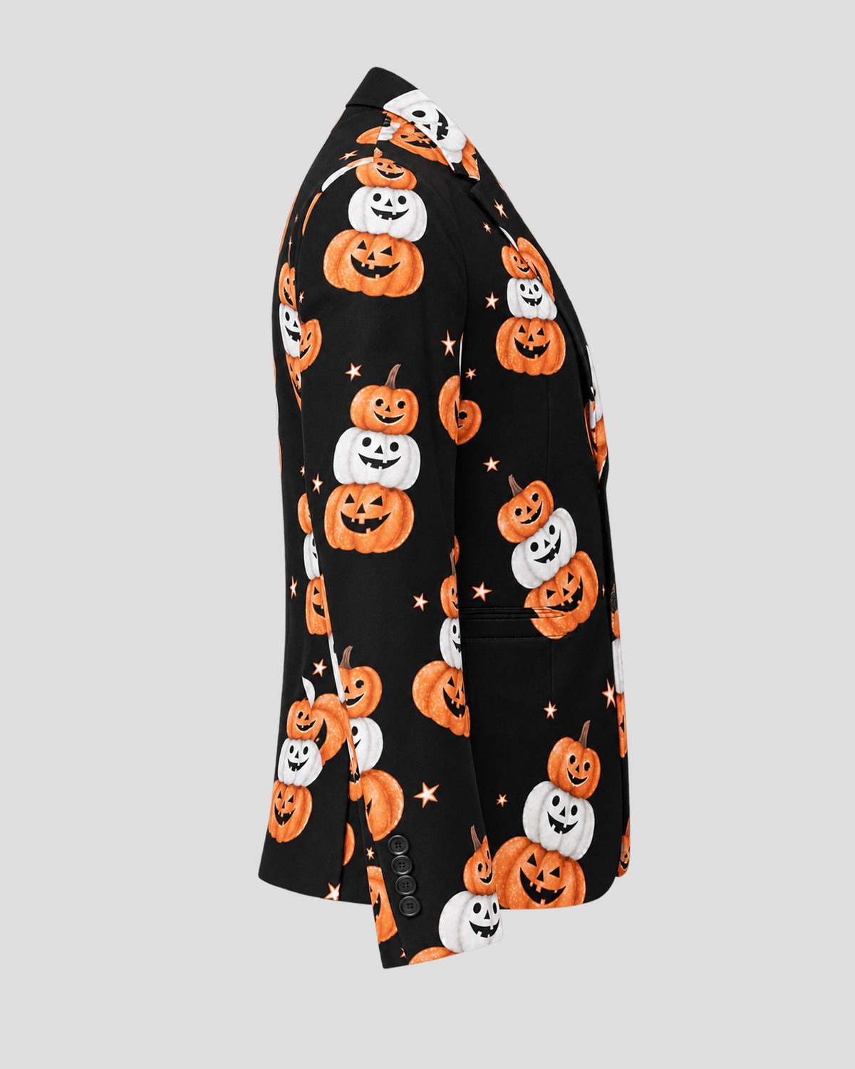 Halloween Pumpkins Printed Black Blazer