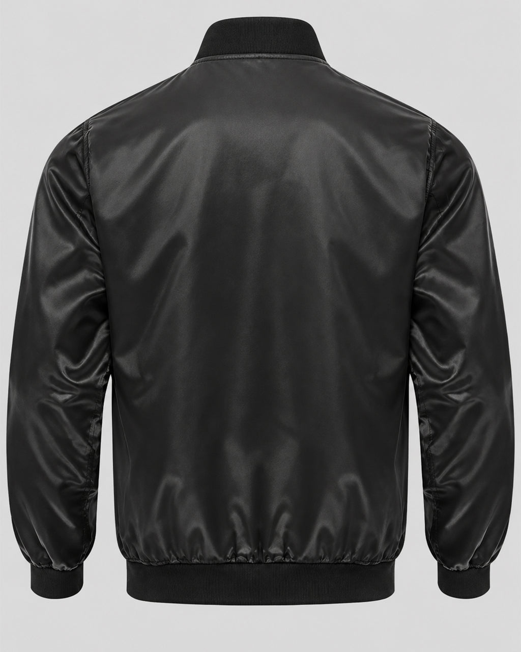 Halloween Scary Pumpkin Black Satin Bomber Jacket