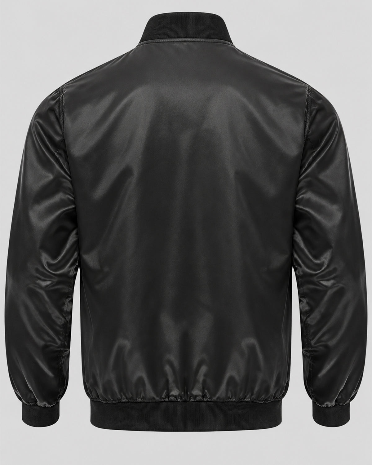 Halloween Scary Pumpkin Black Satin Bomber Jacket