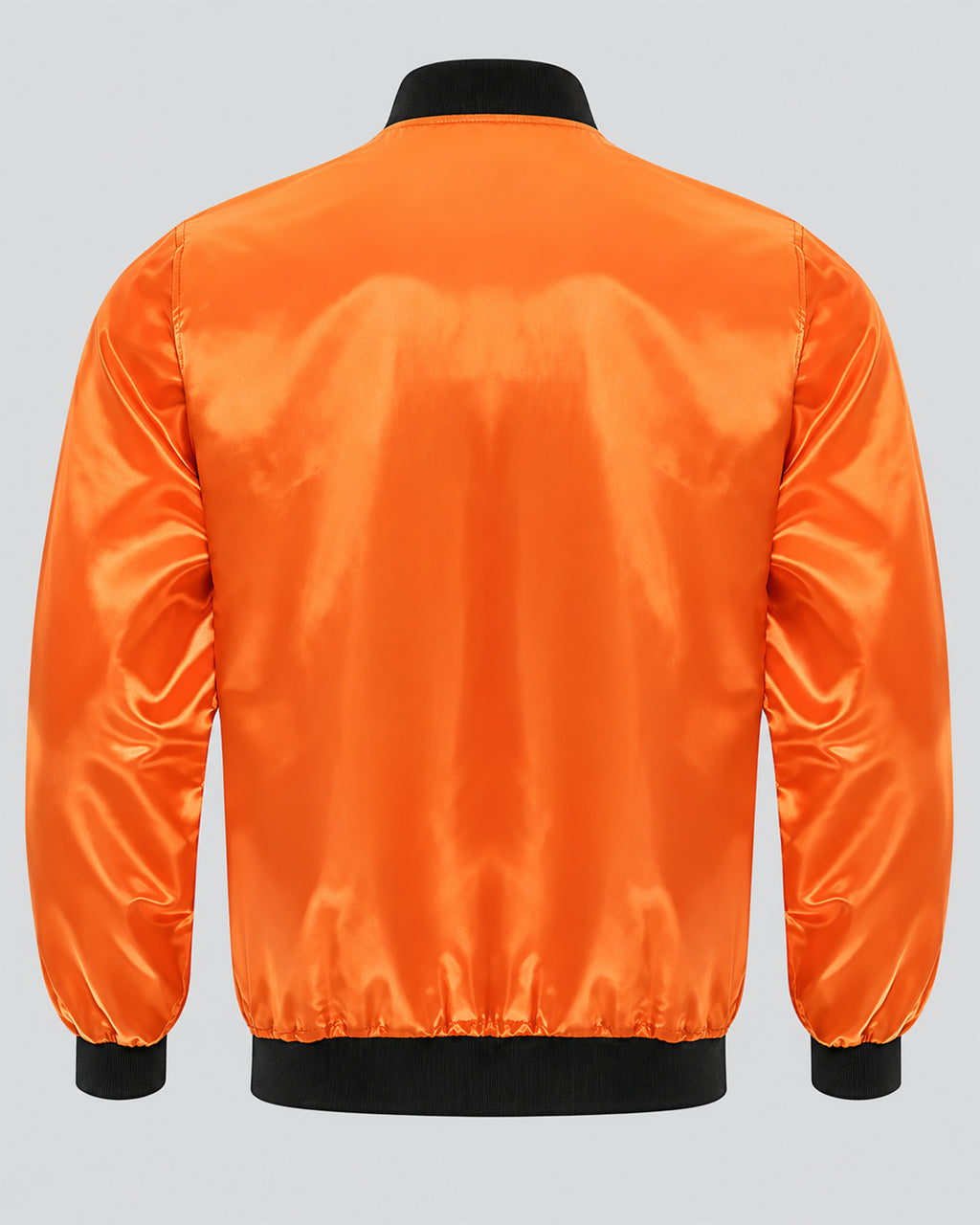 Halloween Scary Pumpkin Orange Satin Bomber Jacket