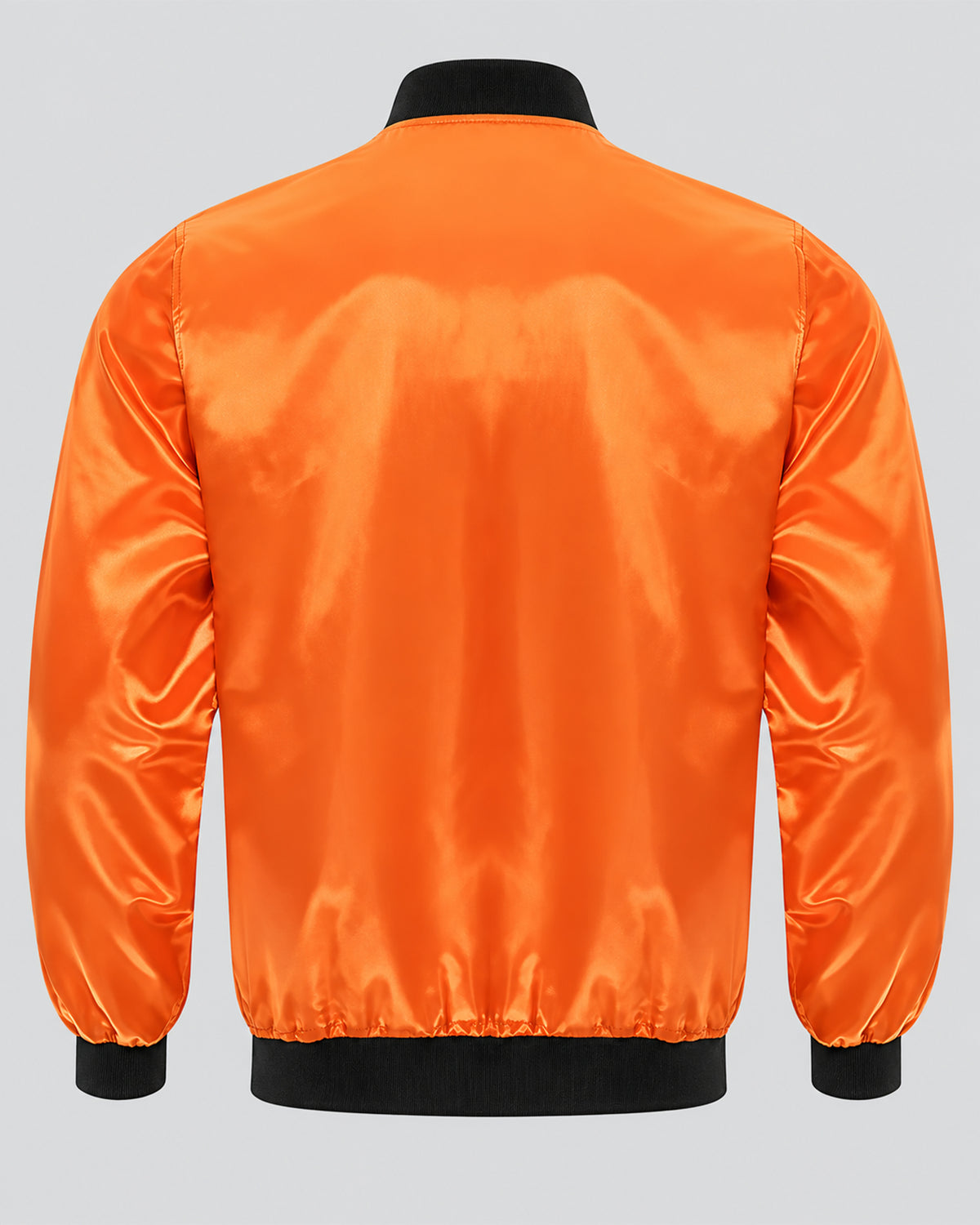 Halloween Scary Pumpkin Orange Satin Bomber Jacket