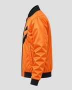 Halloween Scary Pumpkin Orange Satin Bomber Jacket