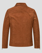 John Krasinski Brown Suede Leather Jacket