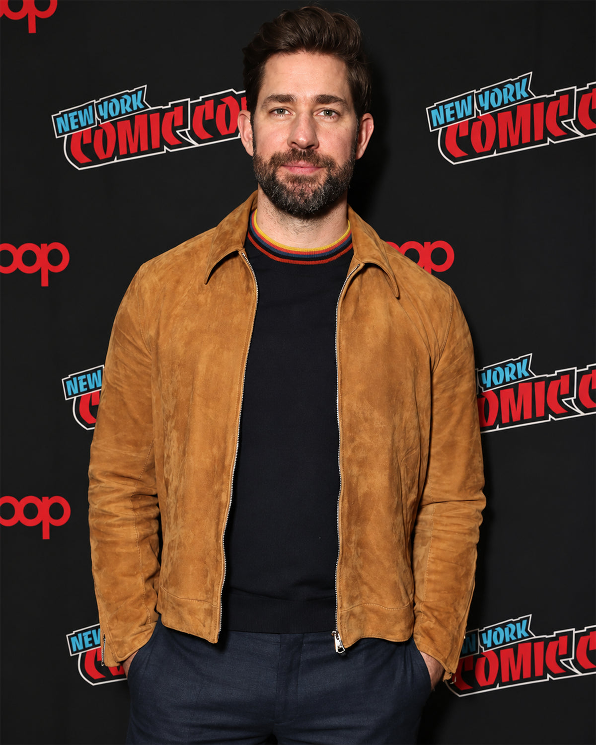 John Krasinski Brown Suede Leather Jacket