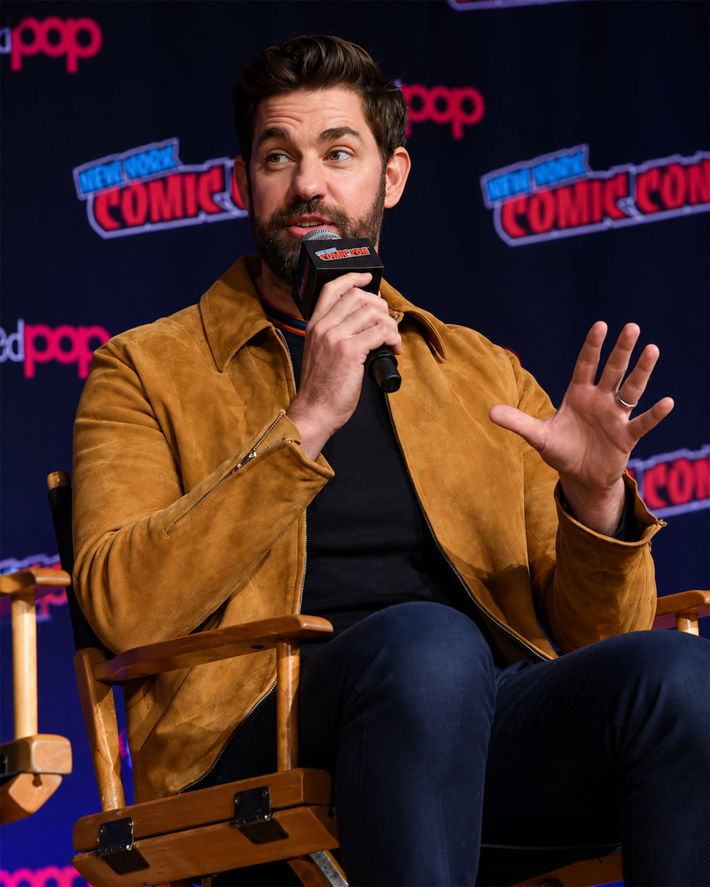 John Krasinski Brown Suede Leather Jacket
