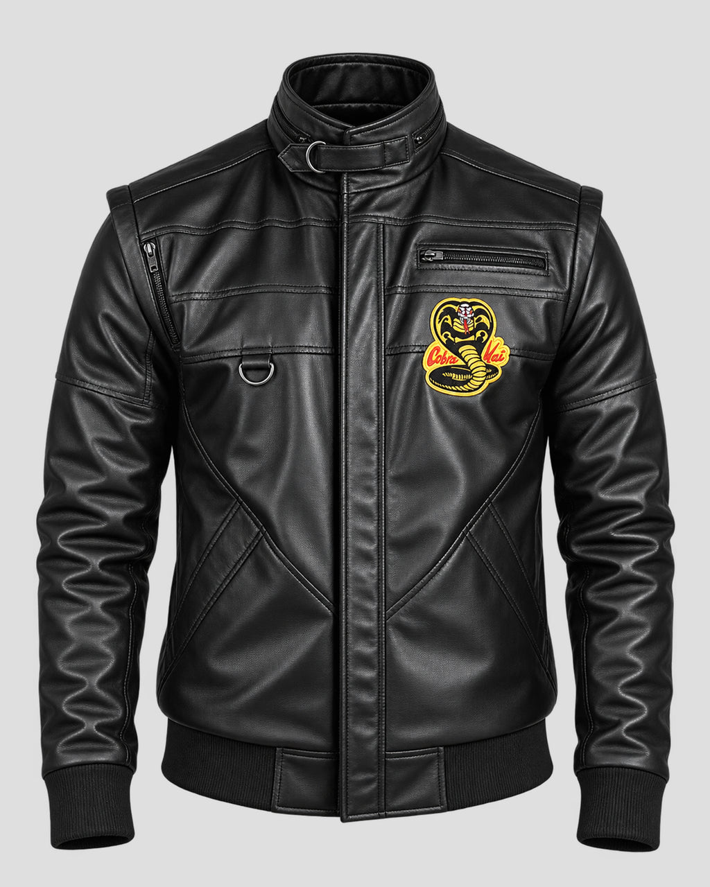 Johnny Lawrence Cobra Kai Black Leather Bomber Jacket