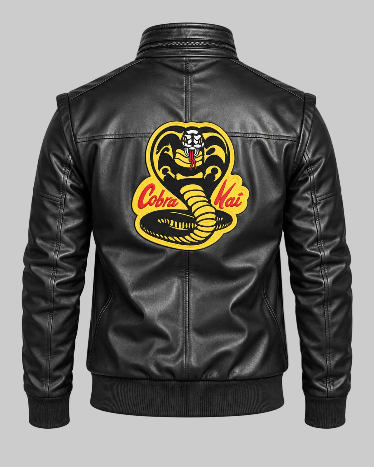 Johnny Lawrence Cobra Kai Black Leather Bomber Jacket