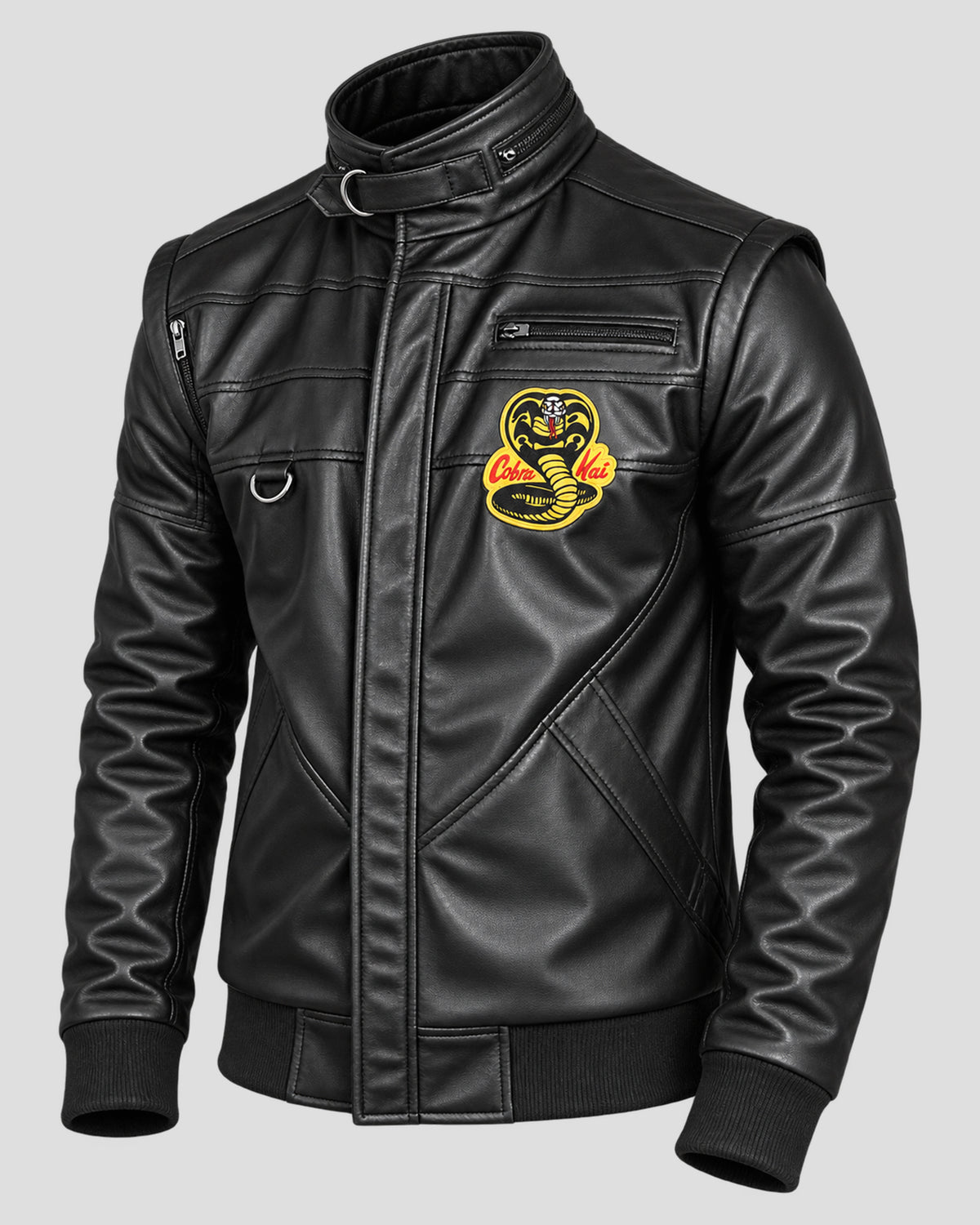 Johnny Lawrence Cobra Kai Black Leather Bomber Jacket