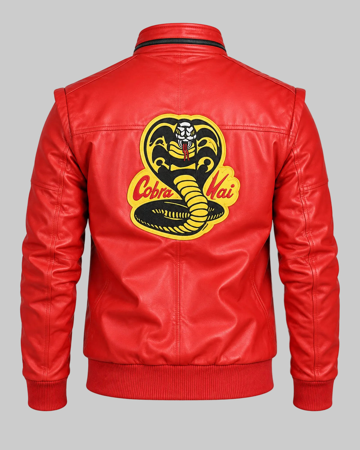 Johnny Lawrence Cobra Kai Red Leather Bomber Jacket