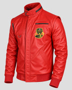 Johnny Lawrence Cobra Kai Red Leather Bomber Jacket