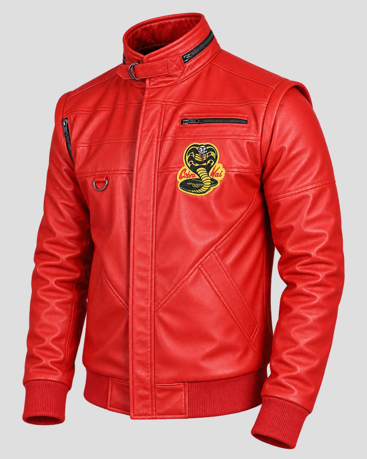Johnny Lawrence Cobra Kai Red Leather Bomber Jacket