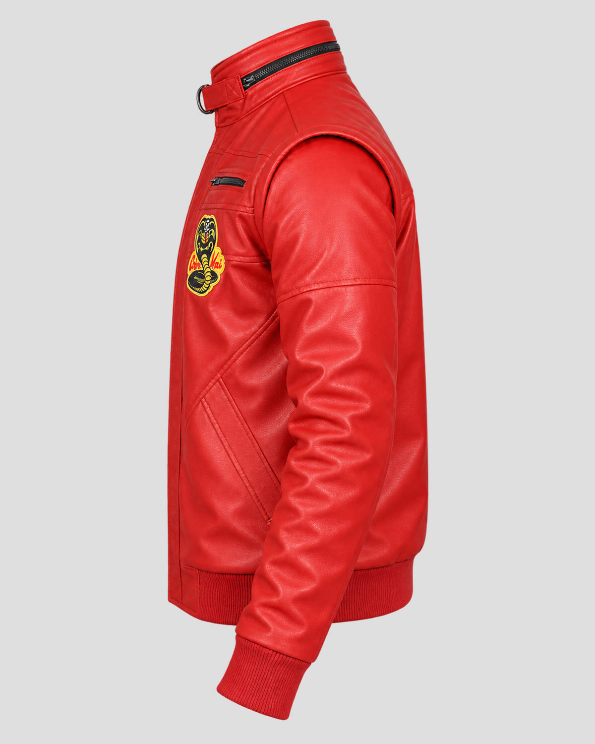 Johnny Lawrence Cobra Kai Red Leather Bomber Jacket