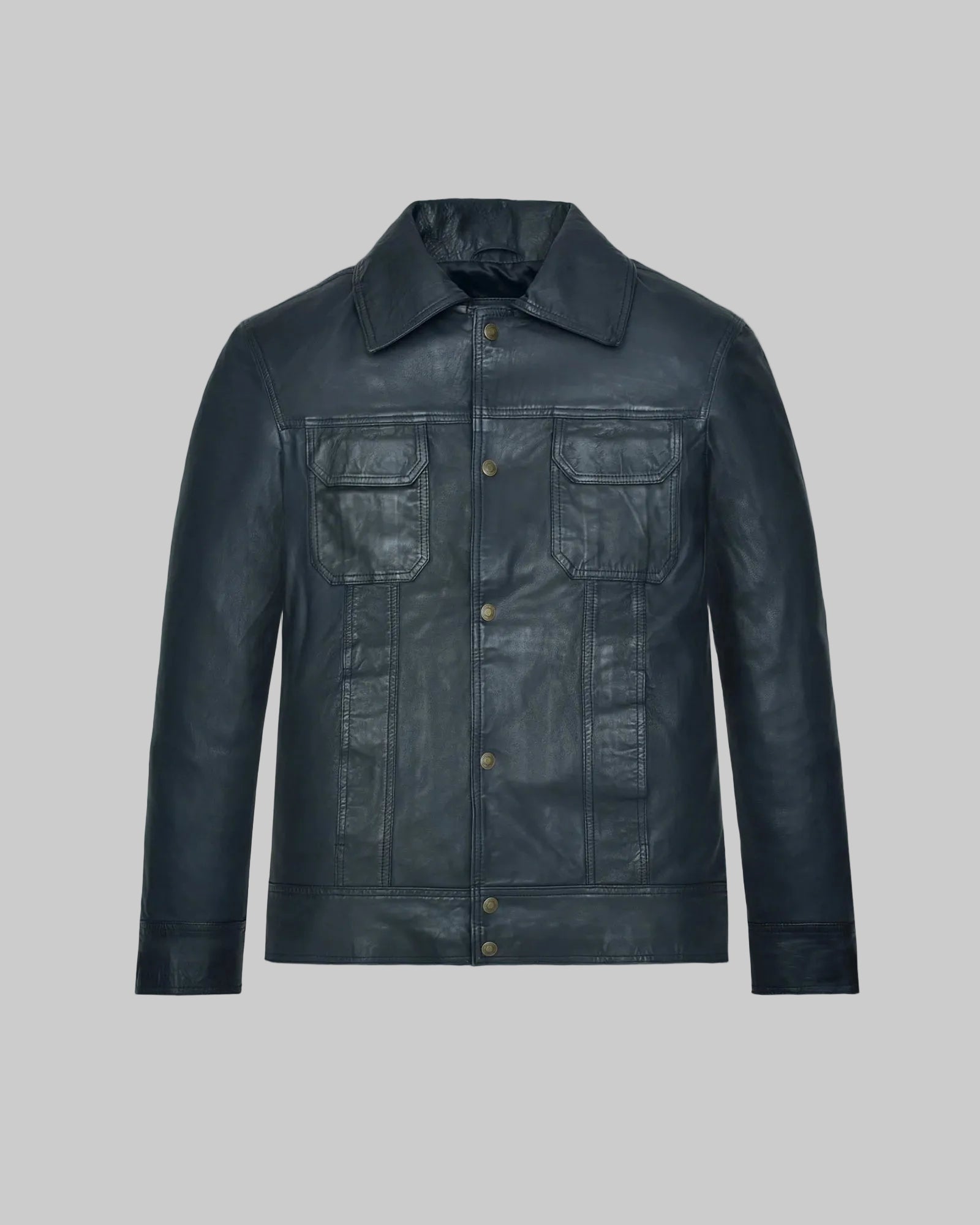Lucas Bravo Emily In Paris Blue Leather Jacket