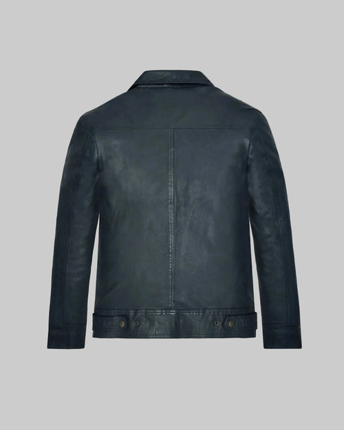Lucas Bravo Emily In Paris Blue Leather Jacket