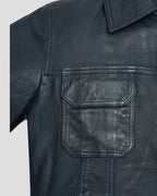 Lucas Bravo Emily In Paris Blue Leather Jacket